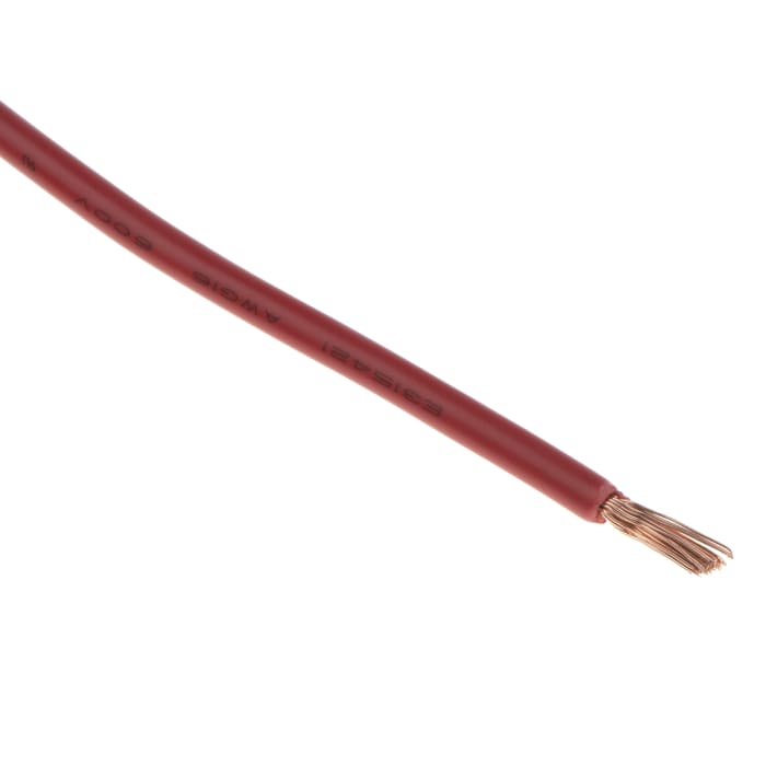 RS PRO Red 1.5 mm² Tri-rated Cable, 16 AWG, 30/0.25 mm, 100m, PVC Insulation