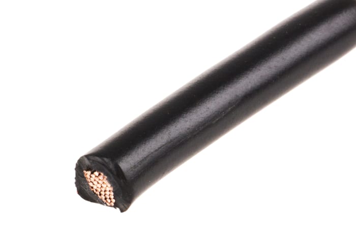 Kabel do panelů plocha průřezu 2,5 mm², prameny vodičů: 50/0,25 mm, Černá, 1 kV 100m 14 AWG RS PRO