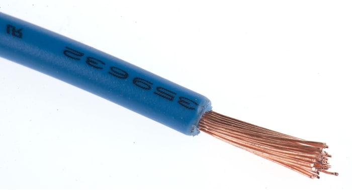 RS PRO Mid-blue 2.5 mm² Tri-rated Cable, 14 AWG, 50/0.25 mm, 100m, PVC Insulation