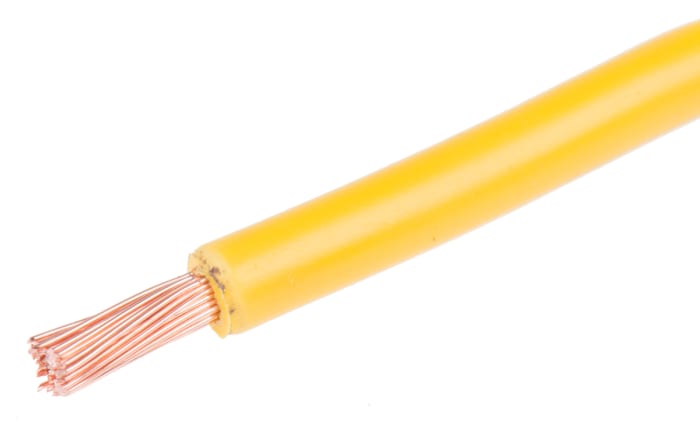 Cable de conexión RS PRO, área transversal 2.5mm² Filamentos del Núcleo 50/0.25 mm Amarillo, 1 kV dc, 600 V ac, long.