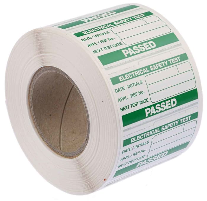 Seaward PAT Testing Label, For Use With Portable Appliance Testers
