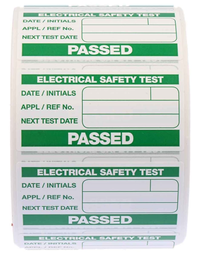 Seaward 91B038 PAT Testing Label, For Use With Portable Appliance Testers