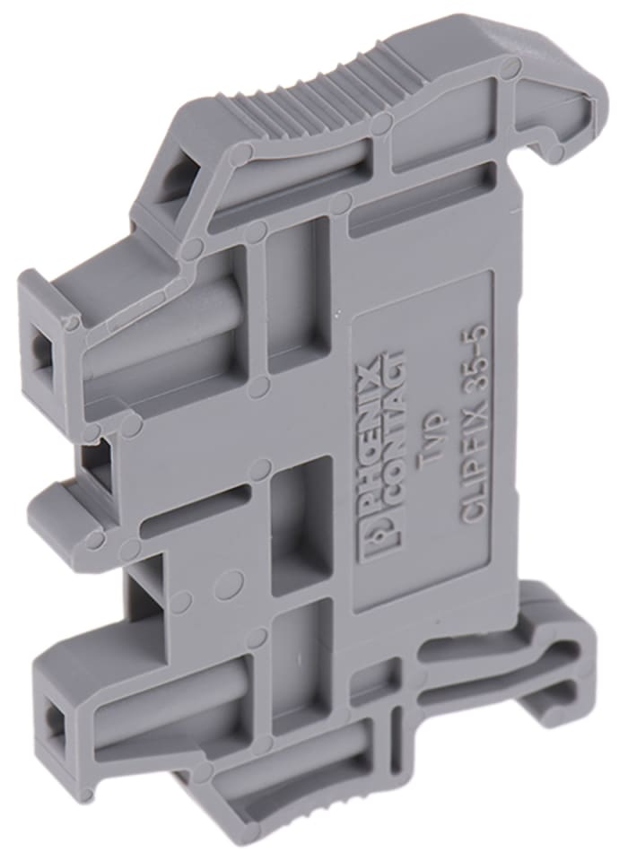 Phoenix Contact CLIPFIX 35-5 V0 Series End Stop for Use with DIN Rail NS 35/15, DIN Rail NS 35/7.5, FBS5, FBS6, KLM2,