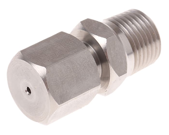 RS PRO 1/8 BSPT Compression Fitting for Use with Thermocouple or PRT Probe, 1mm Probe, RoHS Compliant Standard