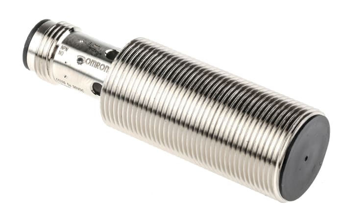 Omron Inductive Threaded Barrel Proximity Sensor, M18, 8 mm Detection, NPN NO, 12 → 24 V dc