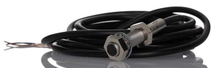 Omron Inductive Threaded Barrel Proximity Sensor, M8, 2 mm Detection, PNP NO, 12 → 24 V dc