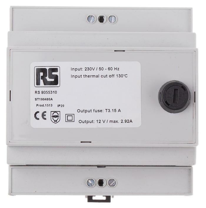 RS PRO 35VA DIN Rail Transformer, 230V ac Primary, 12V ac Secondary