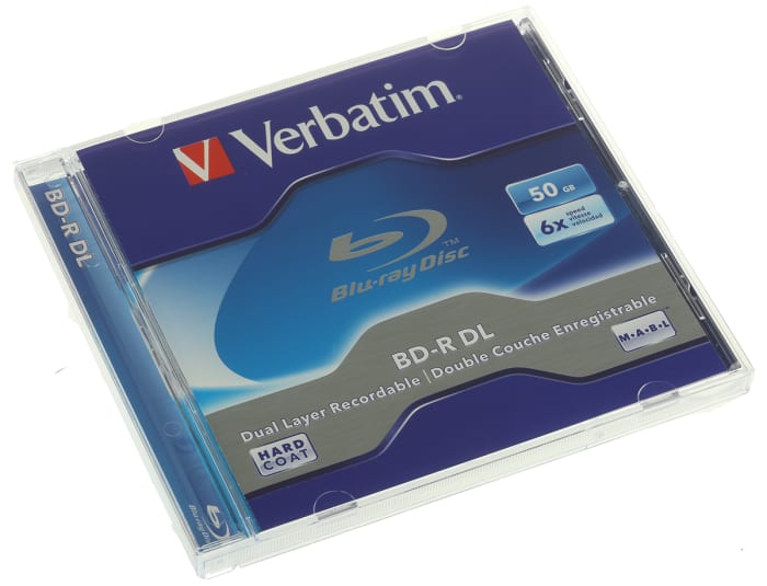 Verbatim 43748 disque vierge Blu-Ray BD-R 50 Go 5 pièce(s), Disques Blu-ray  50 Go, BD-R, Coffret à bijoux, 5 pièce(s), Vente au détail