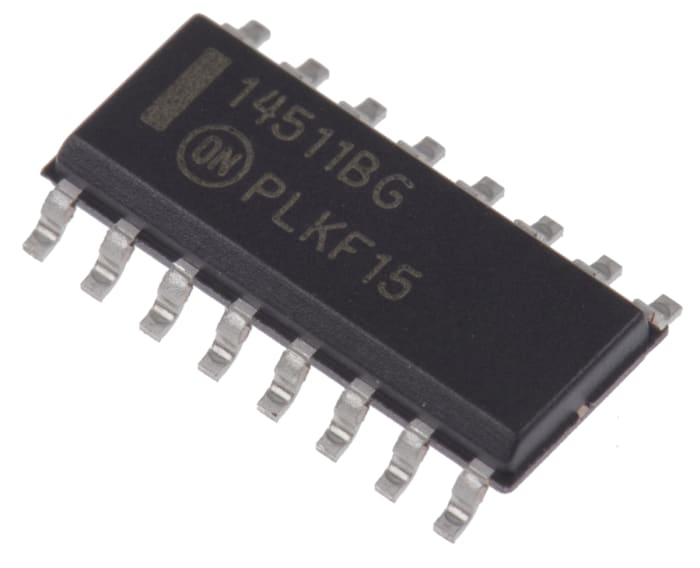 onsemi MC14511BDG, Decoder, 16-Pin SOIC