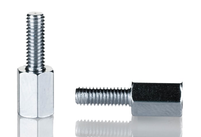 RS PRO Standoff, M4 x M4 Thread, 10mm Body, Steel, Male/Female, 8mm Stud
