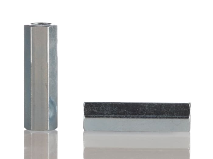Separador roscado hexagonal Hembra/Hembra RS PRO, M4 x M4, long. 25mm, rosca hembra 10mm, de Acero