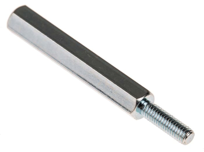 Separador roscado hexagonal Macho/Hembra RS PRO, M3 x M3, long. 30mm, rosca macho 10mm, rosca hembra 15mm, de Acero