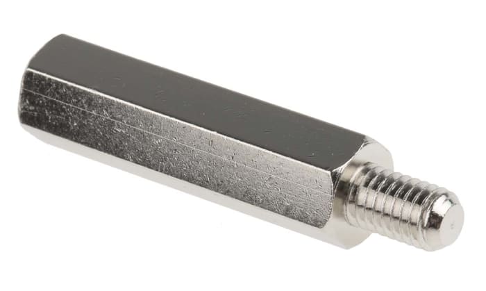 RS PRO Standoff, M5 x M5 Thread, 30mm Body, Brass, Male/Female, 8mm Stud