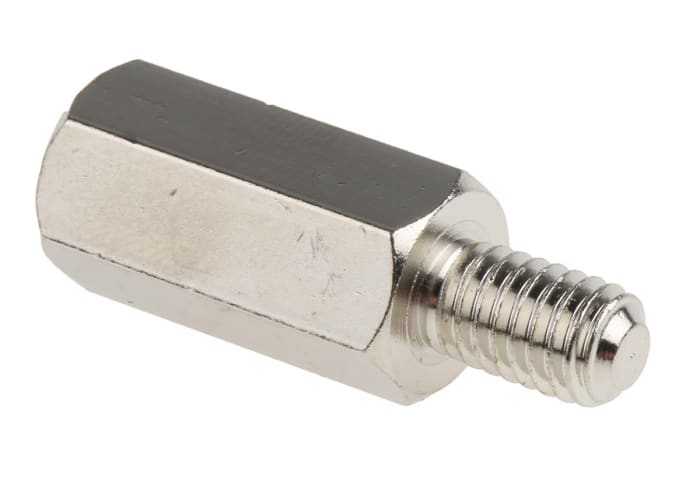 Separador roscado hexagonal Macho/Hembra RS PRO, M6 x M6, long. 20mm, rosca macho 10mm, rosca hembra 12mm, de Acero