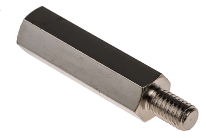 RS PRO Standoff, M6 x M6 Thread, 35mm Body, Steel, Male/Female, 10mm Stud