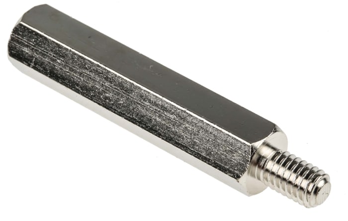 RS PRO Standoff, M6 x M6 Thread, 45mm Body, Steel, Male/Female, 10mm Stud