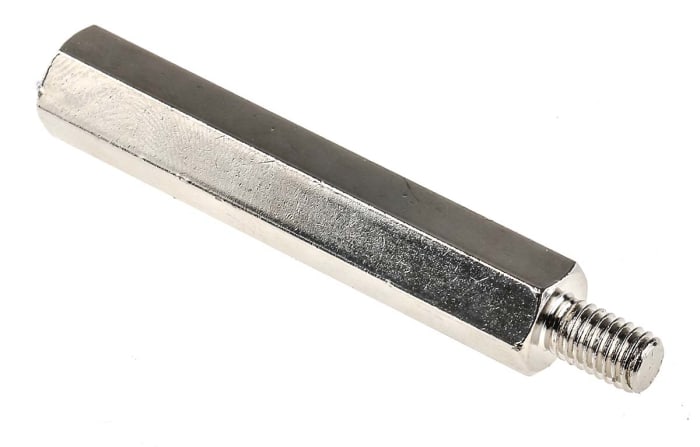 Separador roscado hexagonal Macho/Hembra RS PRO, M6 x M6, long. 55mm, rosca macho 10mm, rosca hembra 15mm, de Acero