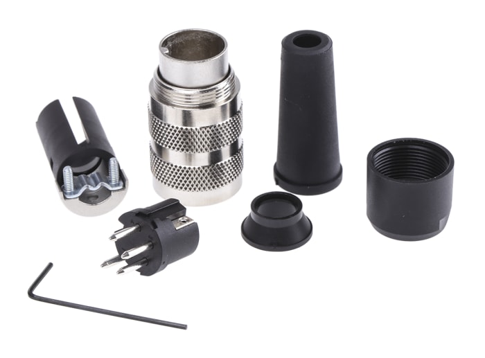 binder Circular Connector, 4 Contacts, Cable Mount, M16 Connector, Plug, Male, IP40, 581 Series