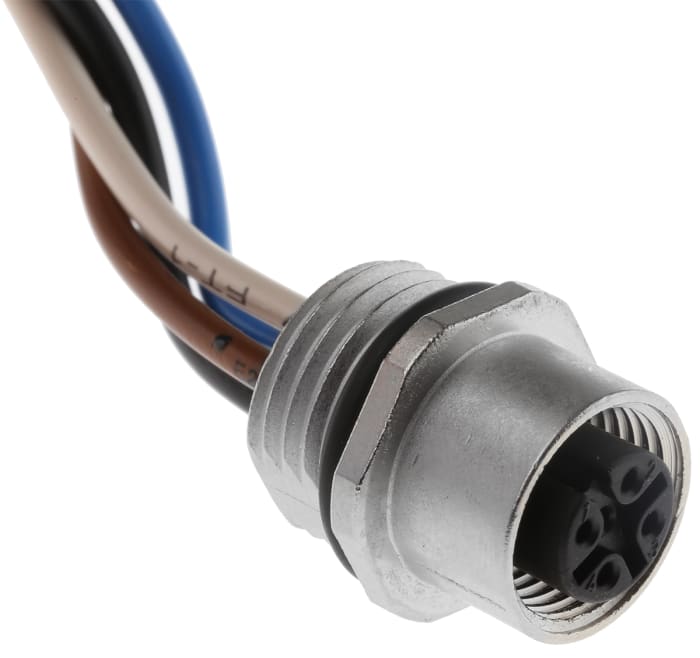 binder Circular Connector, 4 Contacts, Cable Mount, M12 Connector, Socket, Female, IP67, 763 Series