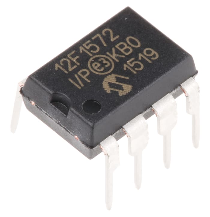 Microchip, 8bit PIC, PIC12F Microcontroller, 16MHz, 3.5 kB Flash, 8-Pin PDIP