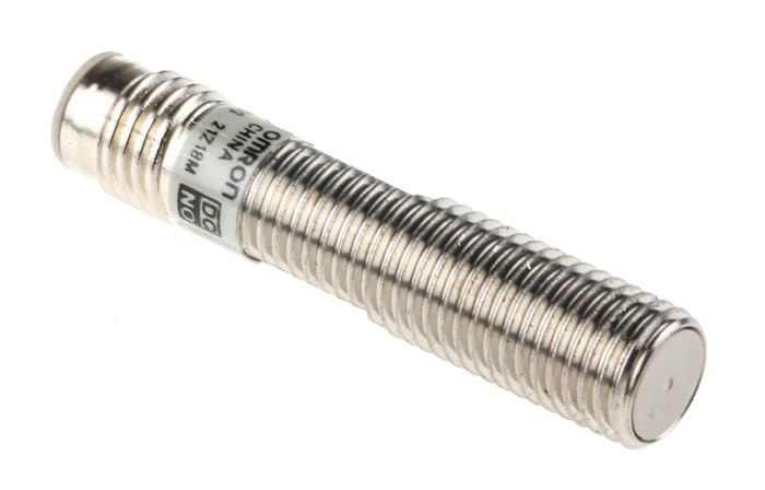 Sensor de proximidad Omron, M8 x 1, alcance 2 mm, salida NPN, 12 → 24 V dc, IP67, 1.5kHz