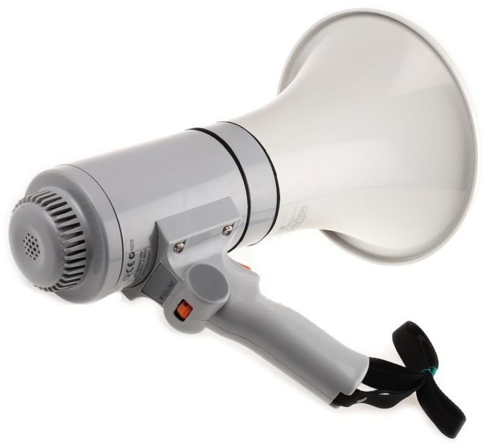 ER-1215 TOA, TOA ER-1215 Grey 15 W Hand Grip Megaphone, 809-1161