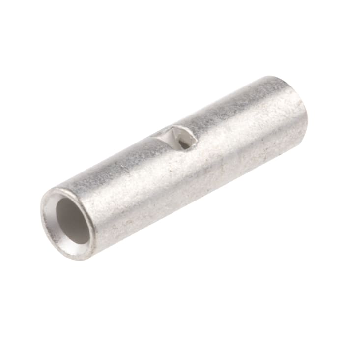 RS PRO Butt Splice Splice Connector, Silver, Uninsulated, Tin 16 → 14 AWG