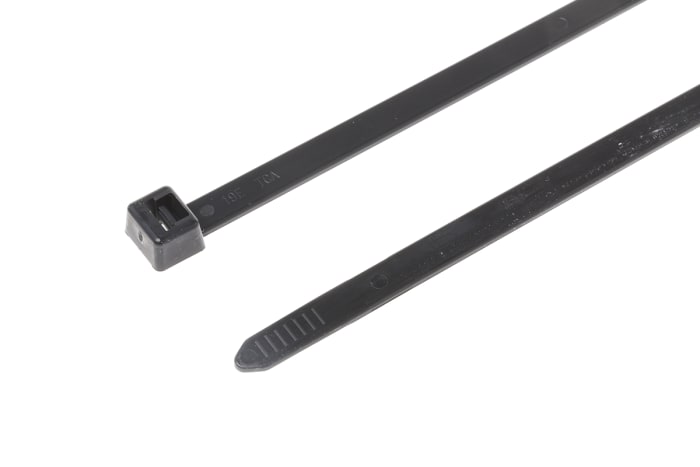 HellermannTyton Cable Tie, Inside Serrated, 460mm x 7.6 mm, Black Polyamide 6.6 (PA66), Pk-100