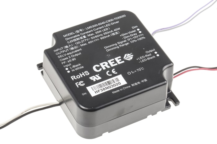 Cree LED LED Driver, 40V Output, 36W Output, 900mA Output, Constant Current Dimmable