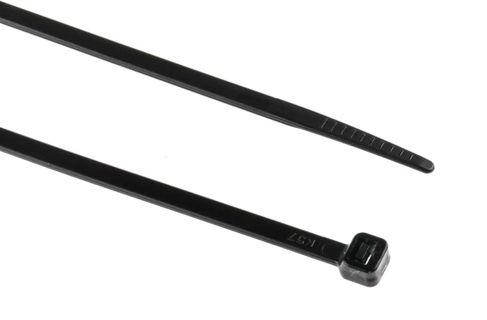RS PRO, RS PRO Cable Tie, 450mm x 4.8 mm, Black Nylon, Pk-100, 811-1502