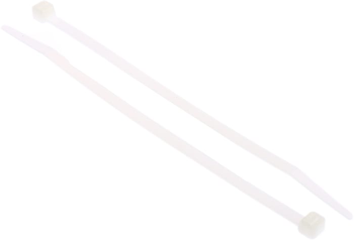 Serre-câble RS PRO, 160mm x 4.8 mm, Naturel, en Nylon 66, x 100