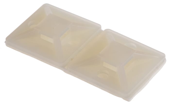 RS PRO Self Adhesive Natural Cable Tie Mount 19.5 mm x 19.5mm, 4.6mm Max. Cable Tie Width