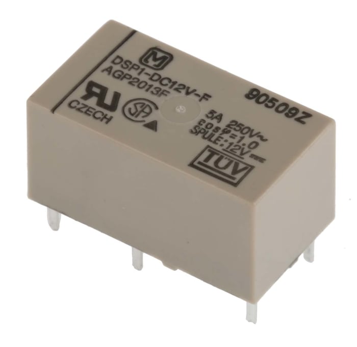 Panasonic PCB Mount Non-Latching Relay, 12V dc Coil, 5A Switching Current, SPDT
