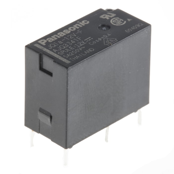 JQ1A12VF Panasonic Panasonic PCB Mount Power Relay, 12V dc Coil, 5A