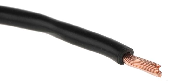 RS PRO Black 1.5mm² Hook Up Wire, 15 AWG, 30/0.25 mm, 25m, PVC Insulation