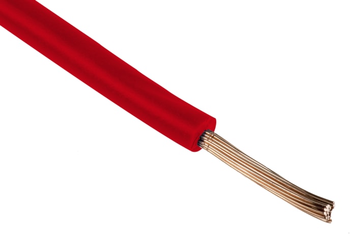 RS PRO Red 1.5mm² Hook Up Wire, 15 AWG, 30/0.25 mm, 25m, PVC Insulation