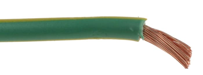 RS PRO | RS PRO Green/Yellow 4mm² Hook Up Wire, 11 AWG, 56/0.3 mm, 25m ...