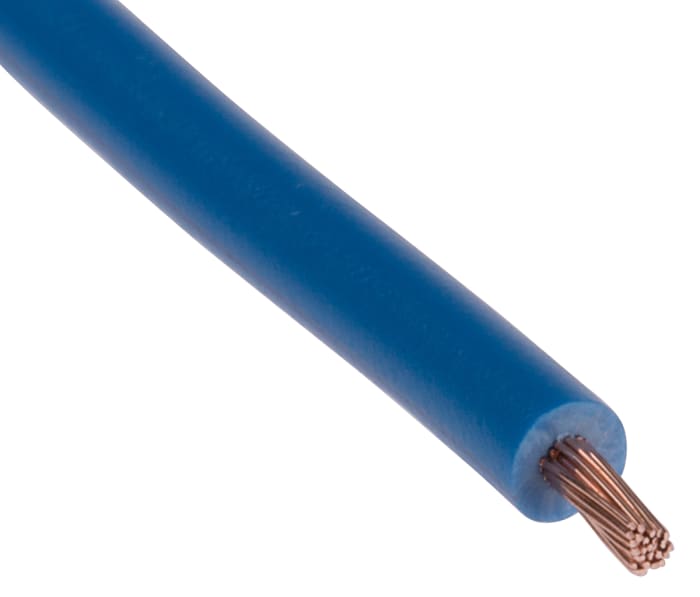 RS PRO Blue 1 mm² Hook Up Wire, 18 AWG, 32/0.2 mm, 100m, PVC Insulation