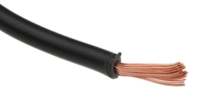 RS PRO Black 2.5mm² Hook Up Wire, 13 AWG, 50/0.25 mm, 100m, PVC Insulation