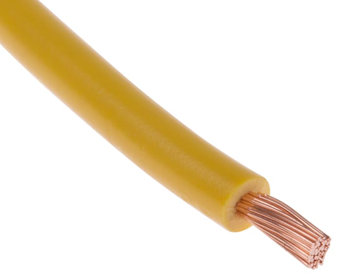 Câble triple homologation RS PRO, 2,5 mm², Jaune, 13 AWG, 100m, 1 kV