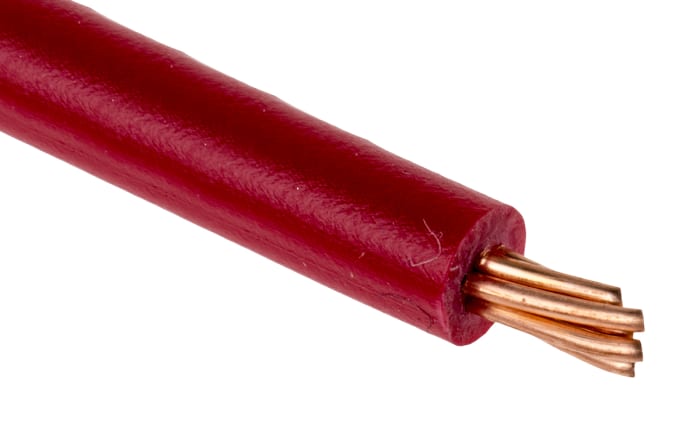RS PRO Red 1.5 mm² Single Core Control Cable, 15 AWG, 7/0.53 mm, 100m, PVC Insulation