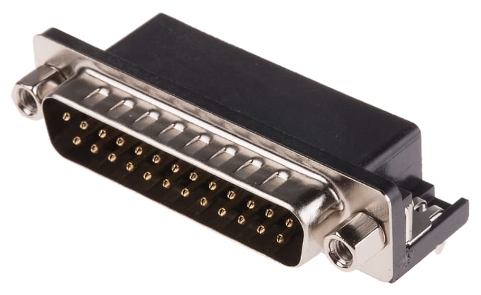 RS PRO 25 Way Right Angle Through Hole D-sub Connector Plug, 2.77mm Pitch, with 4-40 UNC Screwlocks