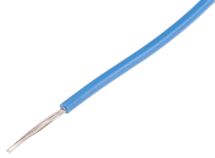 Cables de conexión RS PRO, área transversal 0,33 mm² Filamentos del Núcleo 7 / 0,25 mm Azul, 300 V, long. 100m, 22 AWG