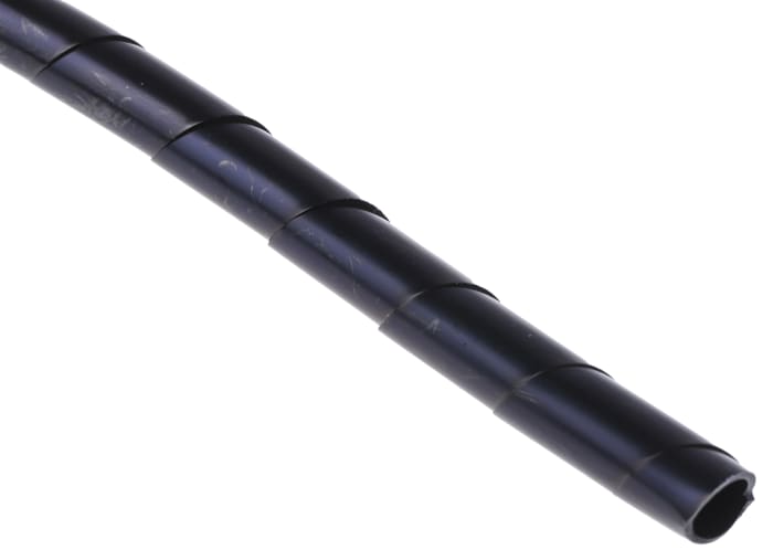 Gaine de câble spiralée RS PRO, Ø 6mm → 8mm, Ø interne 6mm, Noir, en Polyéthylène