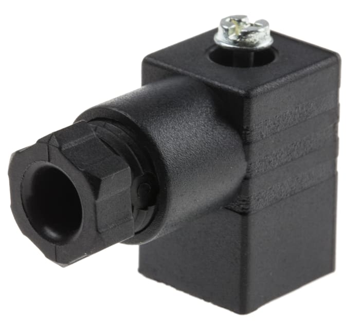 Konektor elektromagnetického ventilu, Samice, formát pólů: 2P+E, Kabelová montáž velikost průchodky PG7, IP65, 6A, 250