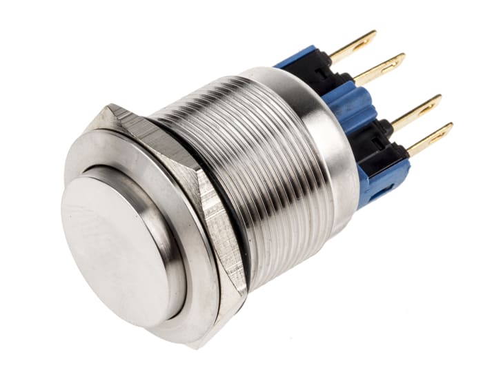RS PRO Push Button Switch, Latching, Panel Mount, 22mm Cutout, SPDT, 250V ac, IP65, IP67