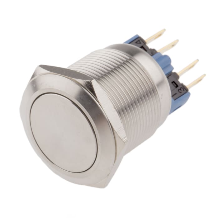 RS PRO Push Button Switch, Latching, Panel Mount, 22mm Cutout, SPDT, 250V ac, IP65, IP67