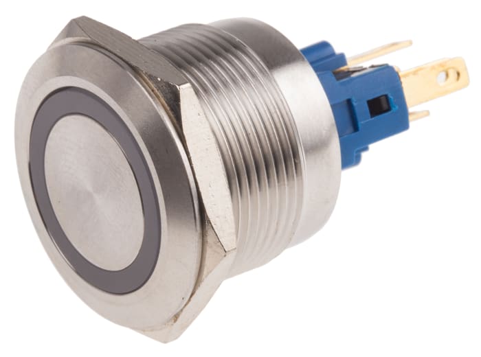 RS PRO Illuminated Push Button Switch, Momentary, Panel Mount, 22mm Cutout, SPDT, Green LED, 250V ac, IP65, IP67