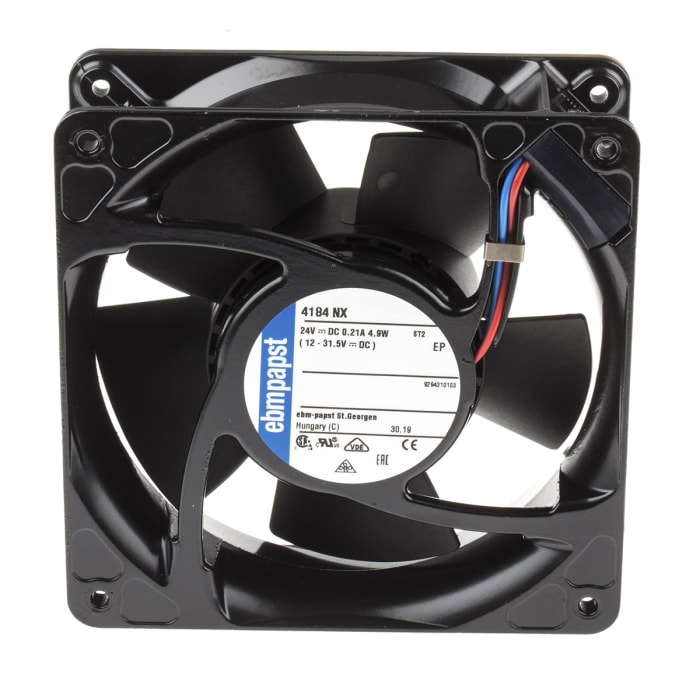 Ventilateur axial 4100 N ebm-papst 24 V c.c., 180m³/h, 119 x 119 x 38mm, 4.9W