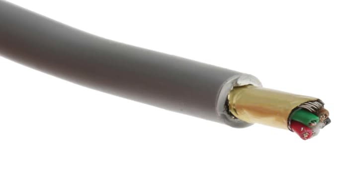 Datový kabel, typ pláště: Fólie, PVC, 300 V Stíněný, chování ohně: Zpomalovač hoření RS PRO